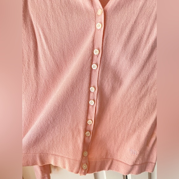 Tommy Hilfiger petite women's Pink long sleeves button down Cardigan. S/P - Picture 8 of 10